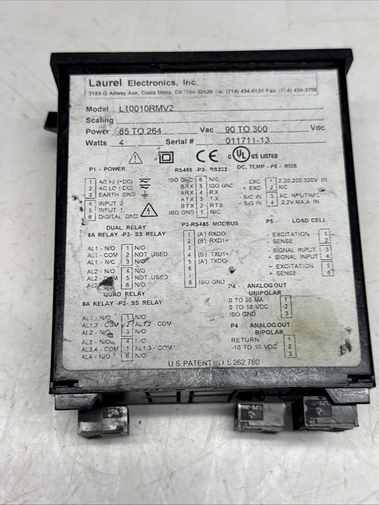 LAUREL ELECTRONICS L10010RMV2 VOLTMETER