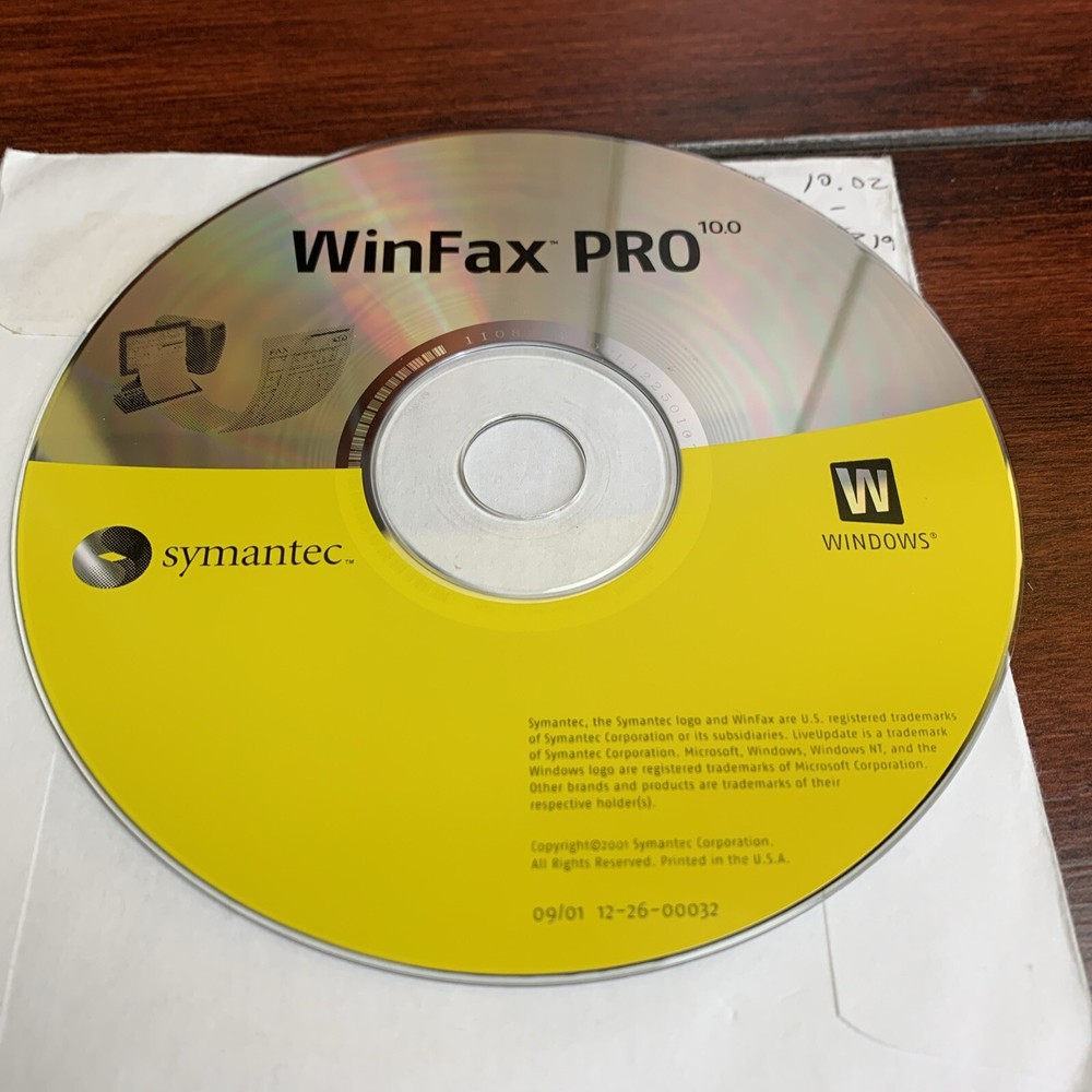 SYMANTEC WinFax Pro VERSION 10 Windows 2000 NT 98 95