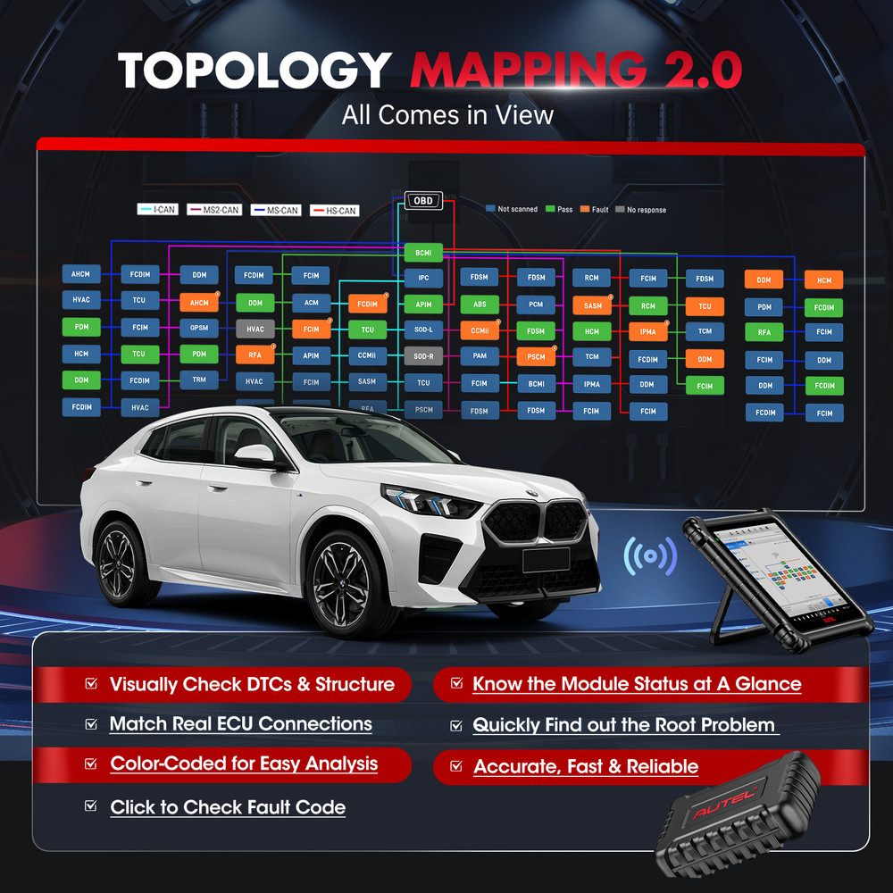2026 Autel MaxiCom ULTRA Lite S ECU Programmer Coding Topology 2.0 MaxiSys Ultra