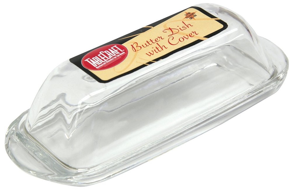 Tablecraft Clear Glass Butter Dish 1,