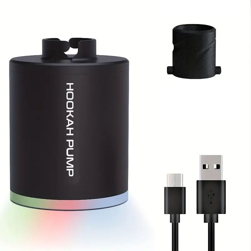Black Hookah Pump Mini Portable Starter Led Light