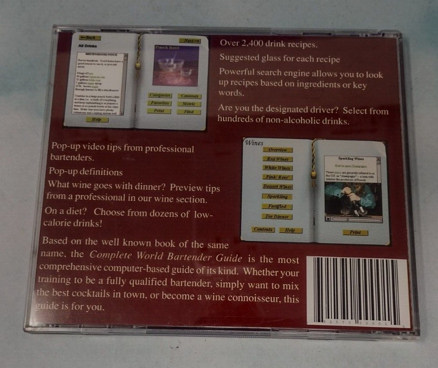 Complete World Bartender Guide (PC/MAC) 2,400 Recipes CD-ROM