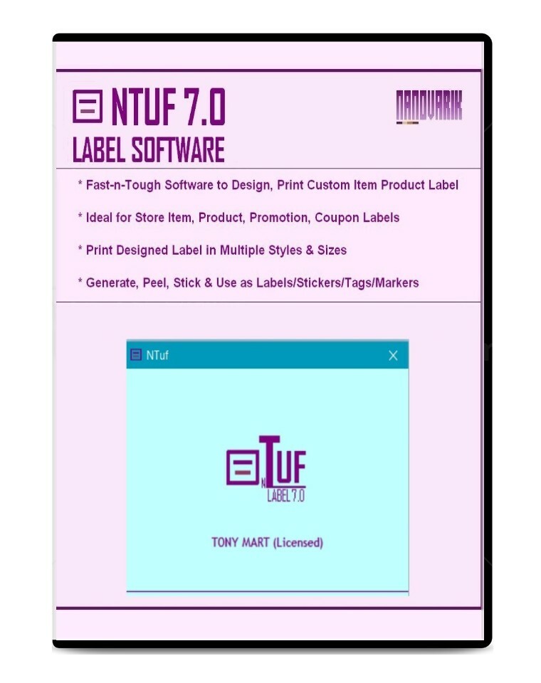 Inventory Item Label Maker Software - Tag Marker NTUF