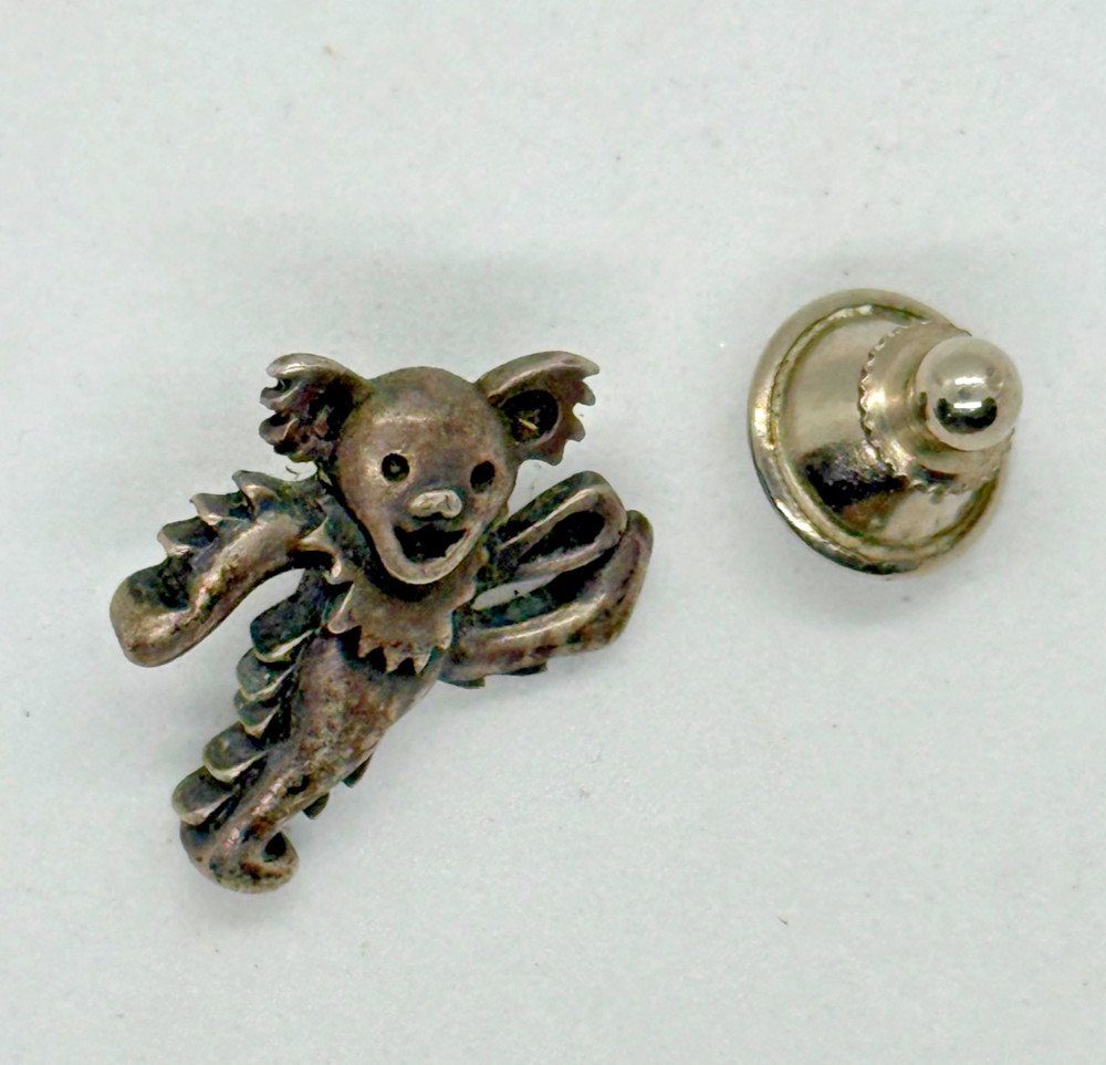 Grateful Dead Marching Bear Sterling Silver Lapel Pin by G.D.M.