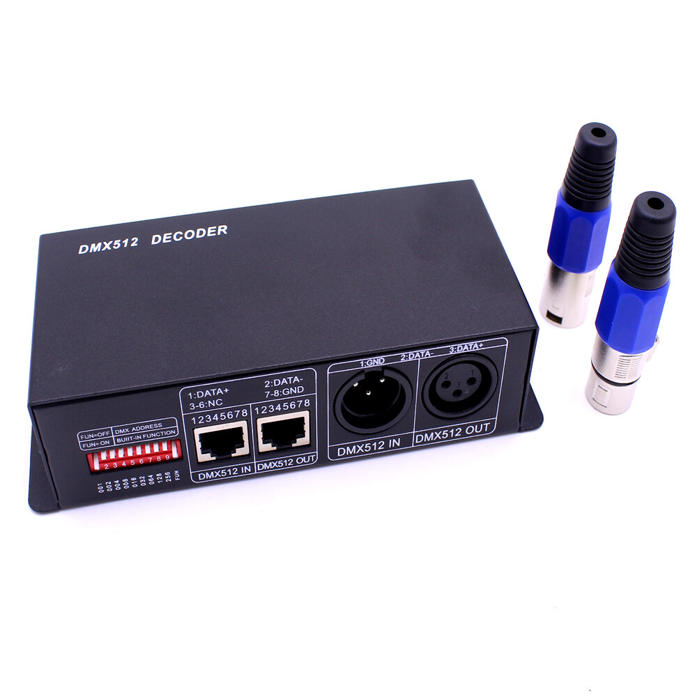 4CH DMX 512 Decoder Led Digital Controller RGBW 4 Channel Dimmer DC 12V-24V