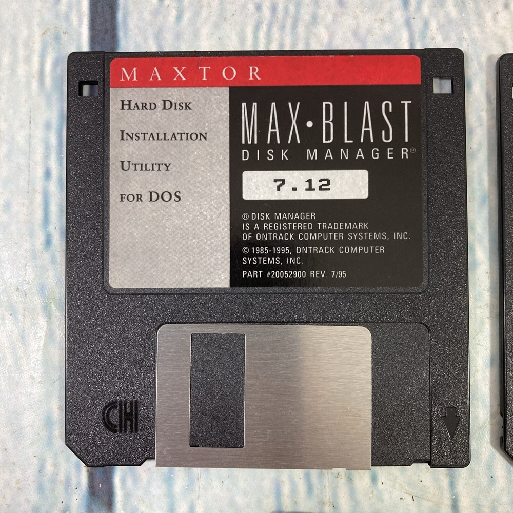 Vintage Max Blast Hard Drive Installation Software - (3) 3.5" Floppy Disks