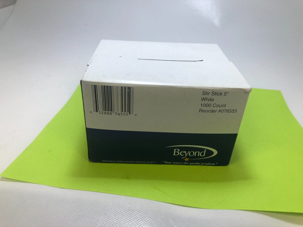 Beyond Plastic Stir Sticks, 5", White, 1,000/box  076555