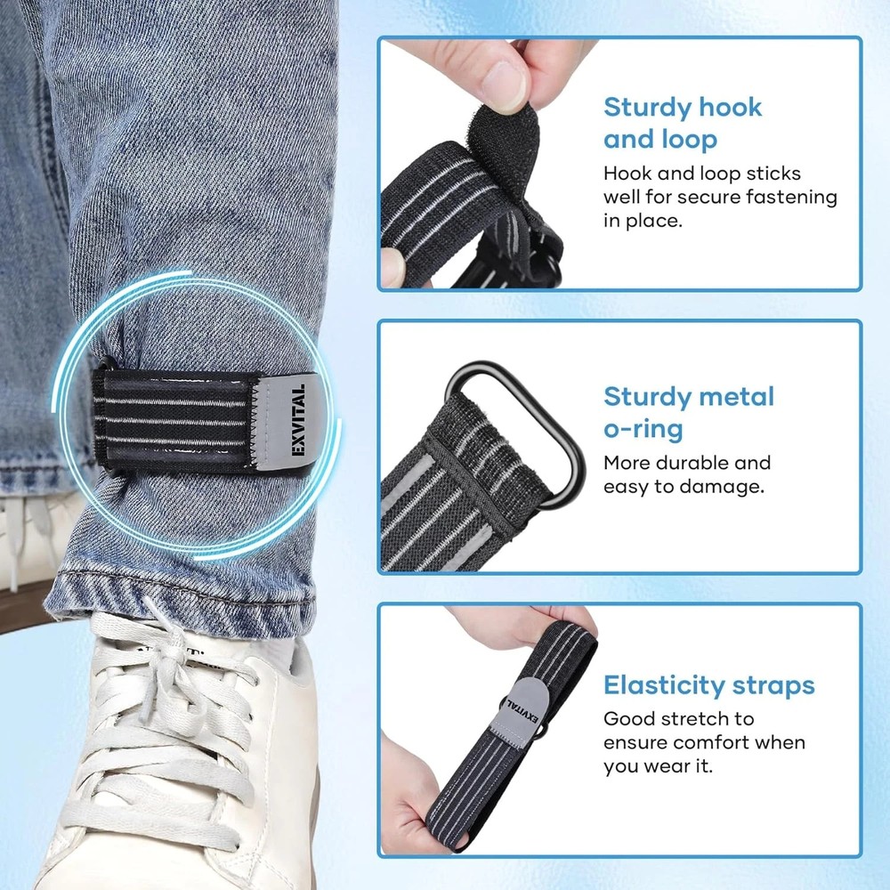 Ankle Straps, Cowboy Boot Straps, Adjustable Elastic Boot Bands with High Visibi
