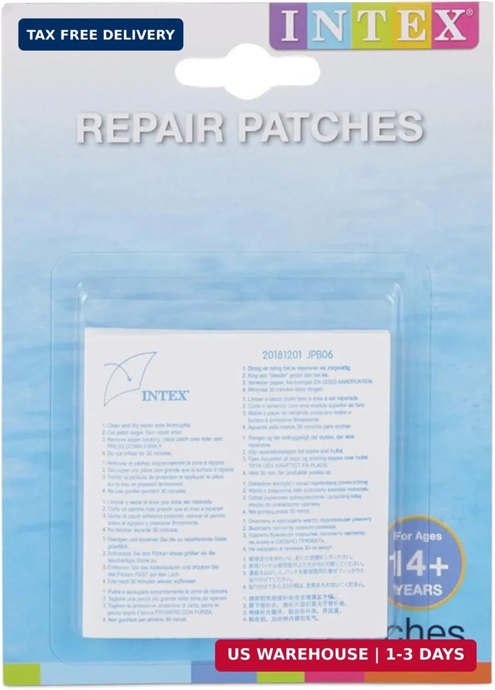 Intex Wet Vinyl Plastic Repair Patch. 6 Count