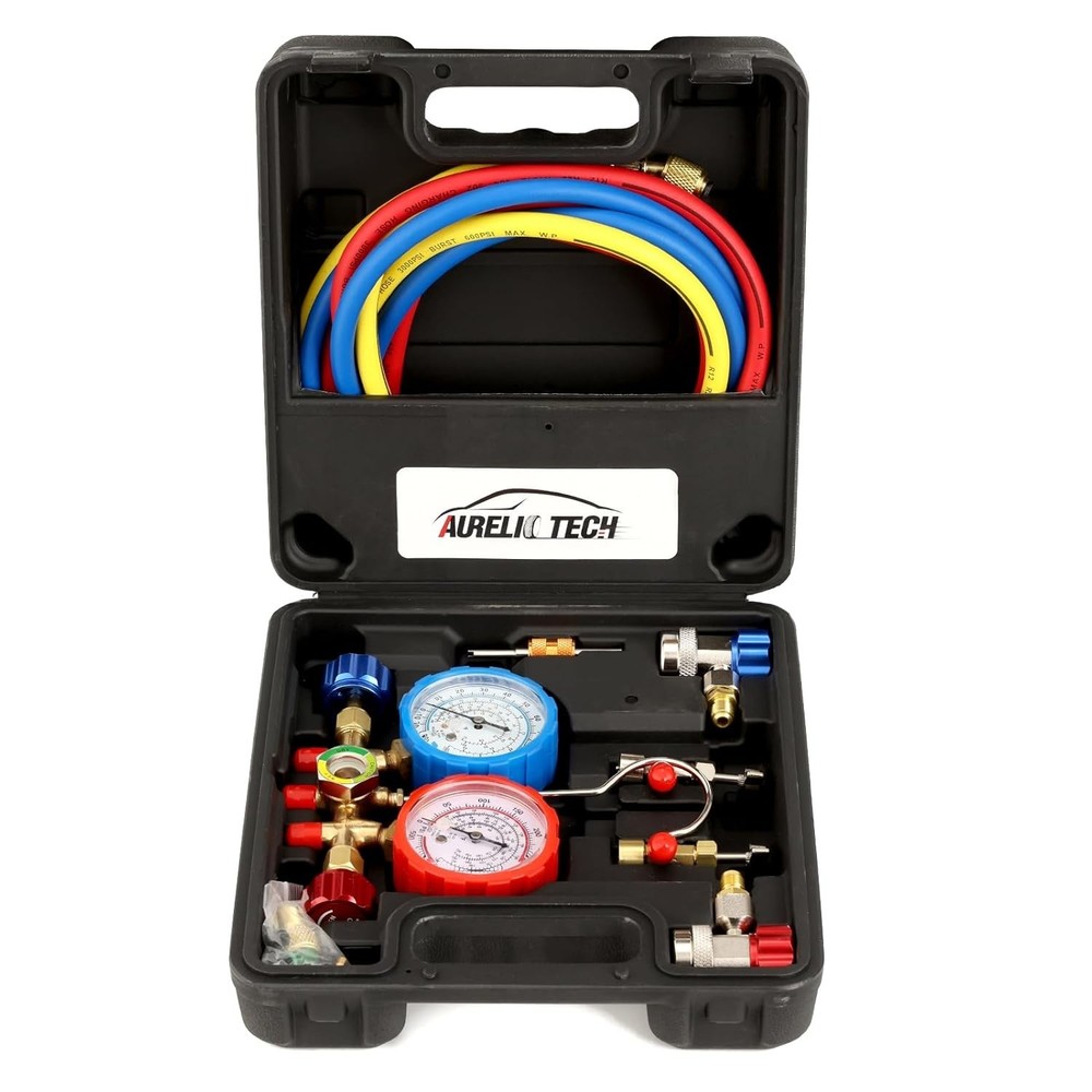Complete AC Manifold Gauge Set for Refrigerants - Durable & Accurate Diagnostics