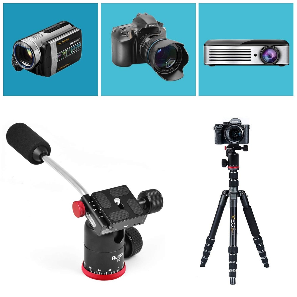 Tripod Ball Head Pan Head Camera Mount with Quick Release Shoe Plate and Hand...