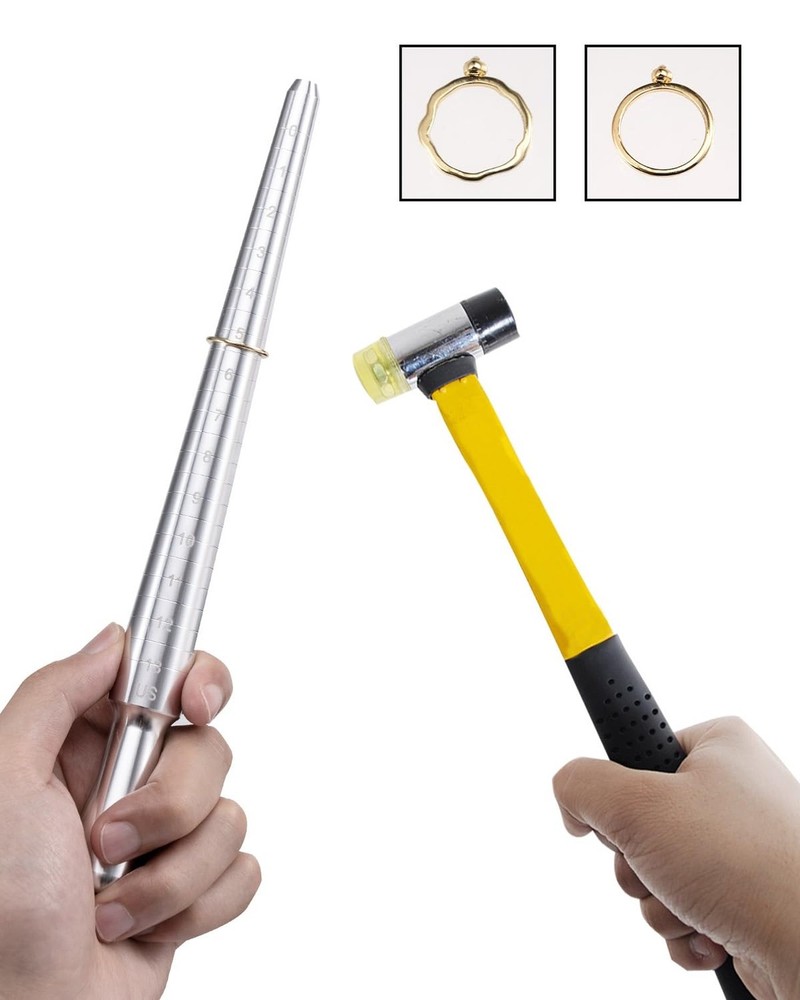 Meowoo Ring Sizer Madrel, Solid Aluminum Mandrel for Ring Measurer and Repair...