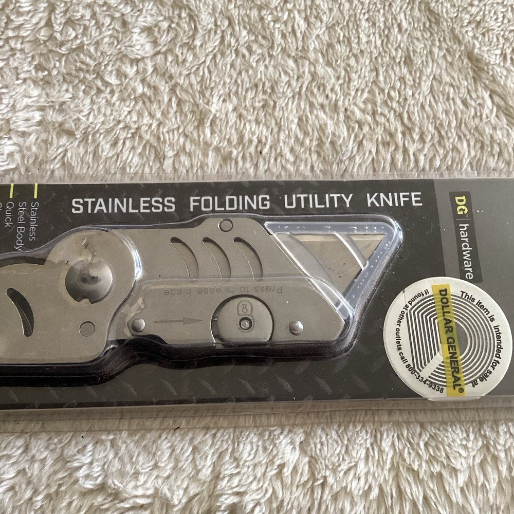 Stainless folding utility knife no DG hardware