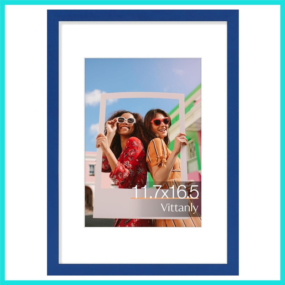 A3 Picture Frame, Engineered Wood with Shatter Resistant Plexiglass, Display ...