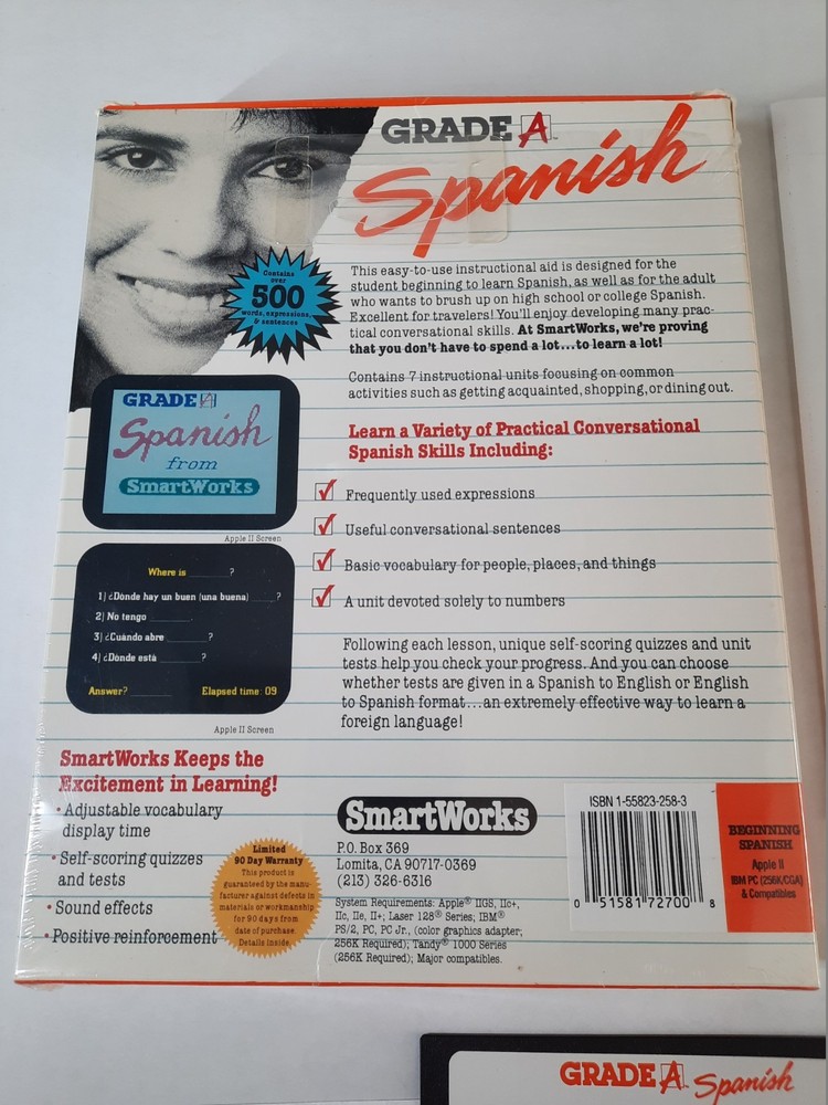 Grade A Spanish IBM and Apple In Box SmartWorks 1989 PC Software