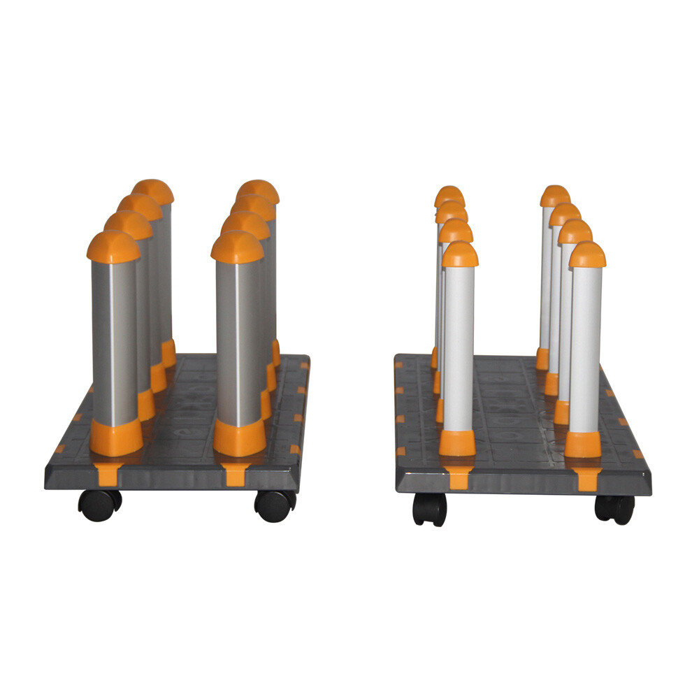US Detachable Free Assembly Mobile Material Floor Rack for Vinyl with 2 Modules
