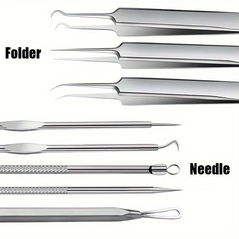 15PCS FULL Set Blackhead Remover Comedone Extractor Cleaning More Tools Set Kit