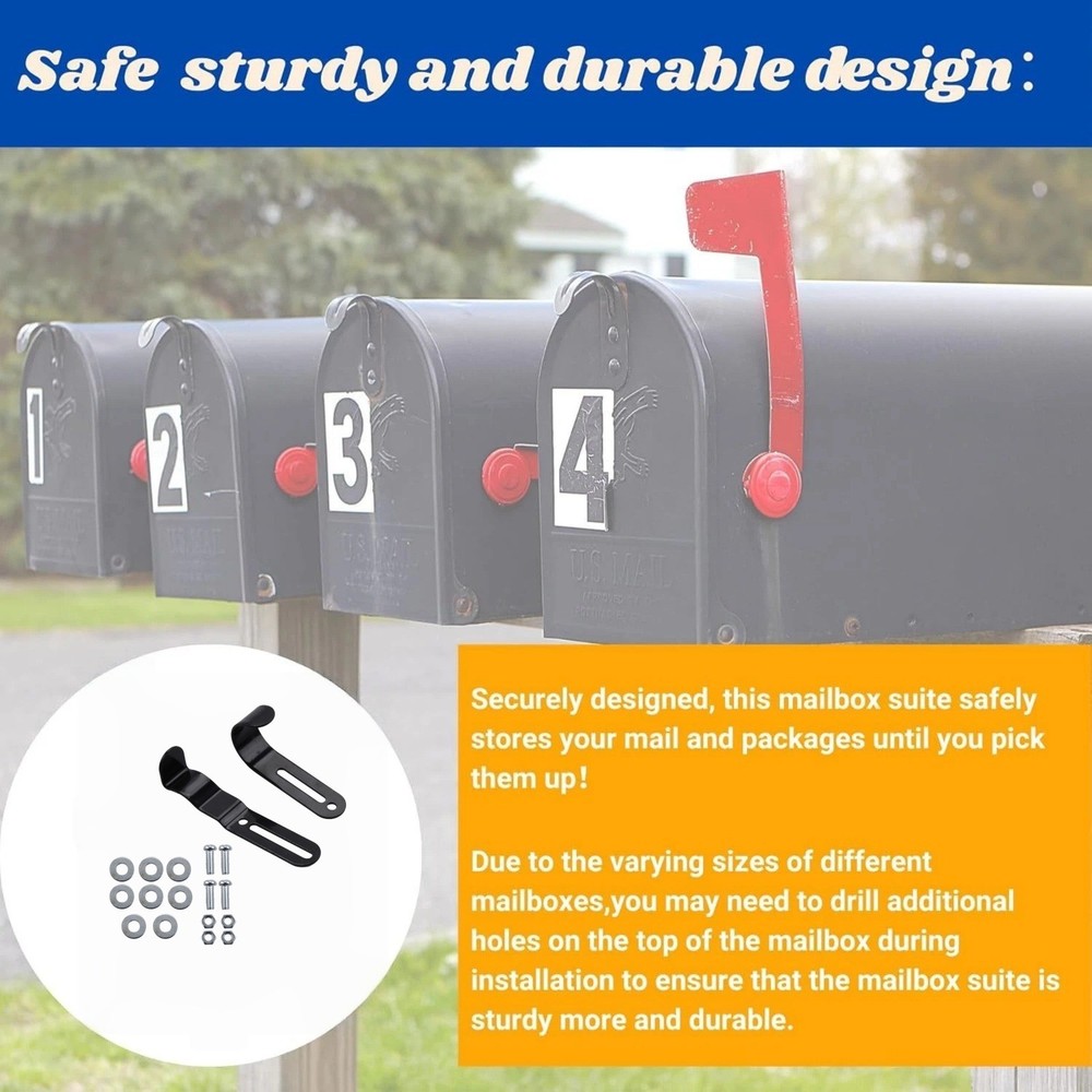 Mailbox Door Latch Handle Repair Replacement Set with Mounting Hardware Kit