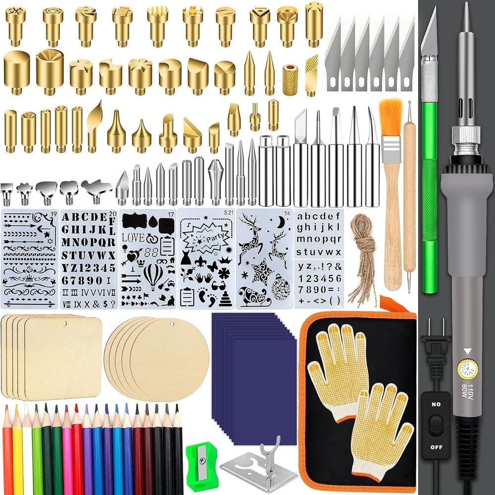137PCS Wood Burning Kit with Adjustable Temperature
