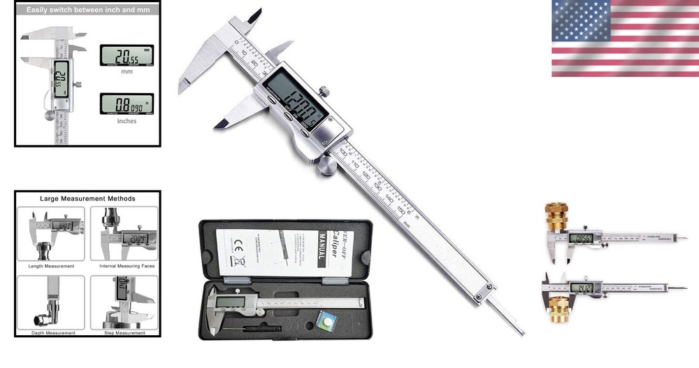 Stainless Steel Digital Caliper Auto-Off Feature