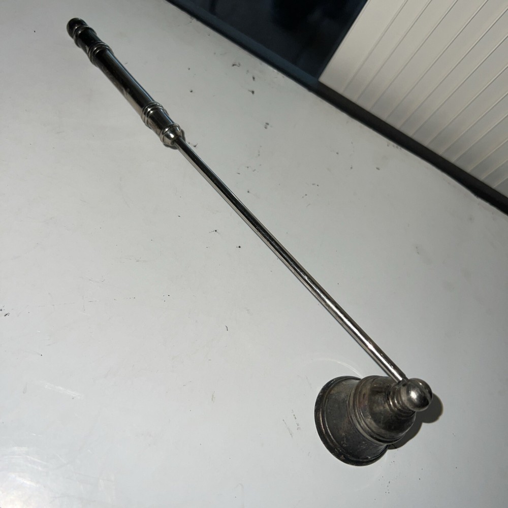 Vintage Silver Plated Bell Shaped  Handle Candle Snuffer