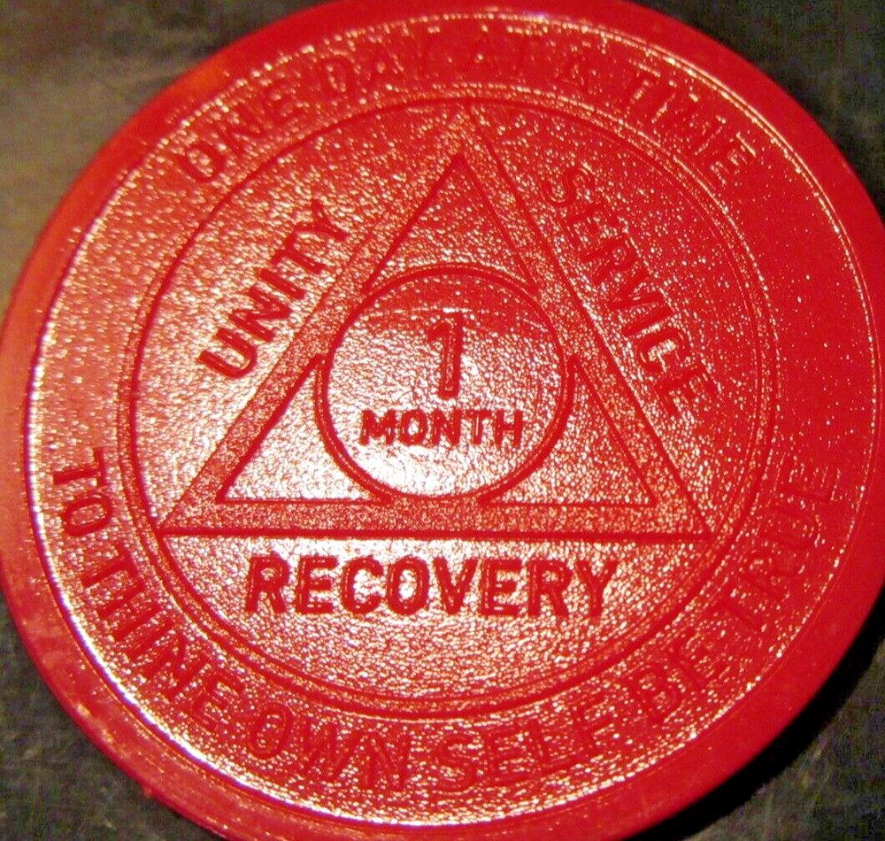 Alcoholics Anonymous Plastic AA 1 Month Poker Chip Medallion Token