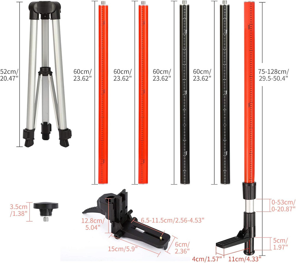 Telescoping Pole, Telescoping Laser Level Support Pole with Tripod and Mount for