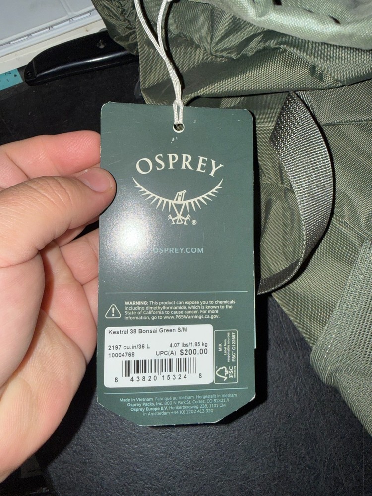 Osprey Packs Kestrel 38L Backpack Bonsai Small / Medium