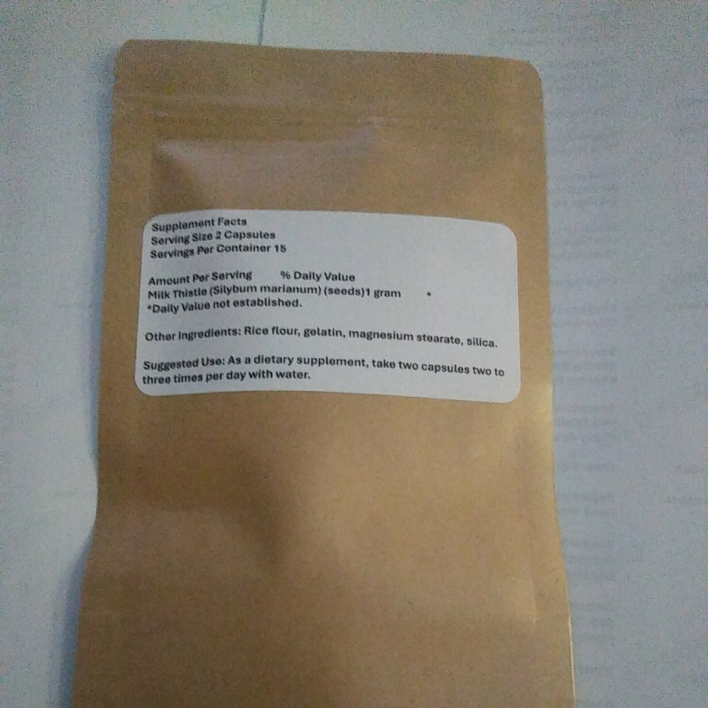 MILK THISTLE SEED CAPSULES~ 30 COUNT~1000 mg per capsule