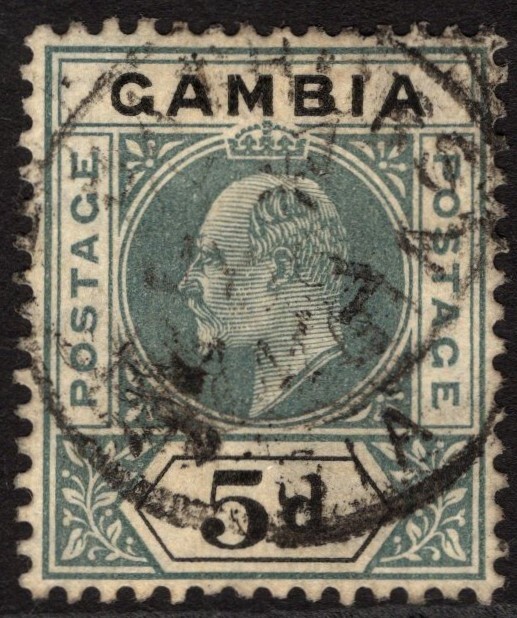 GAMBIA-1905 5d Grey & Black Sg 63 GOOD USED