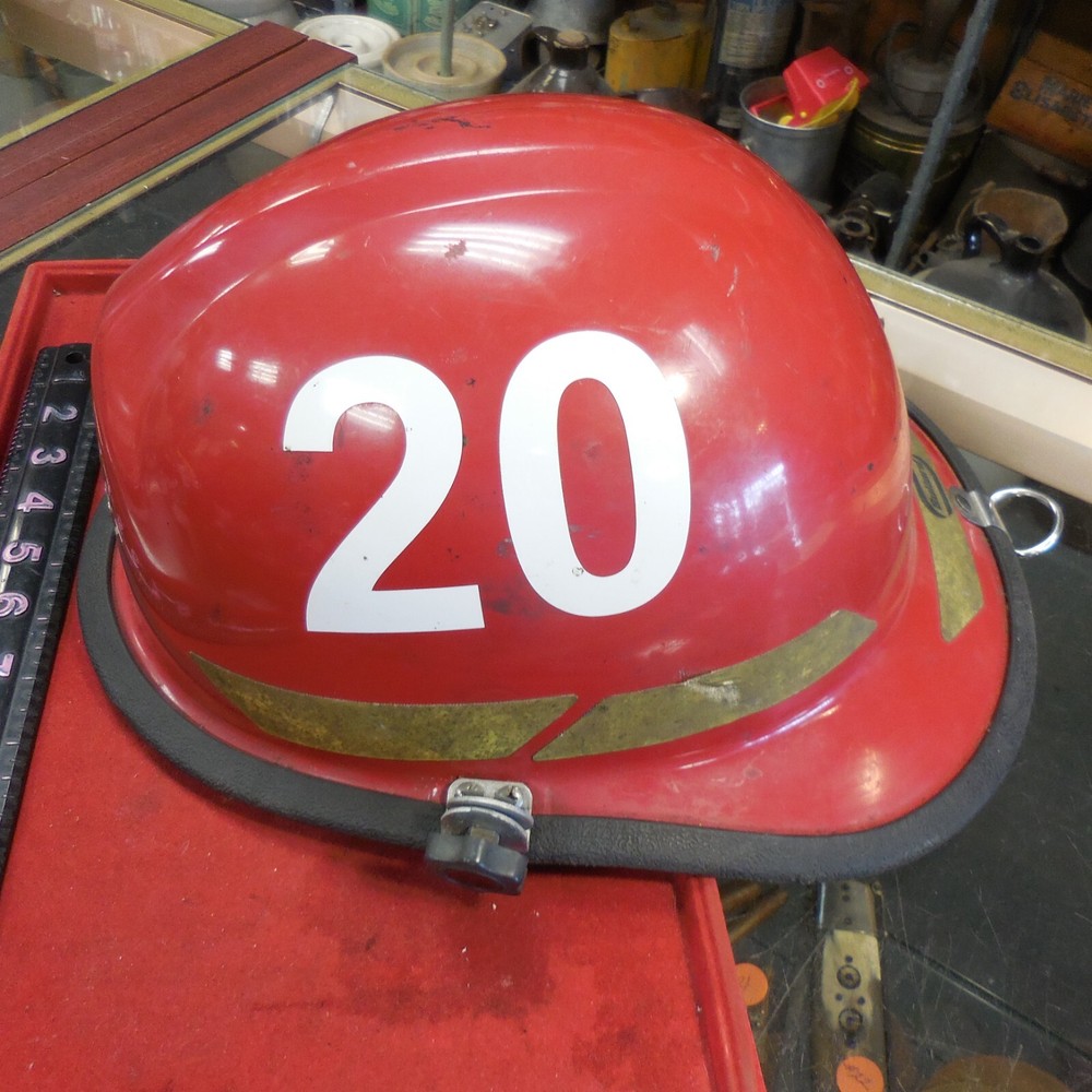 Vintage Red BULLARD Fireman's Helmet