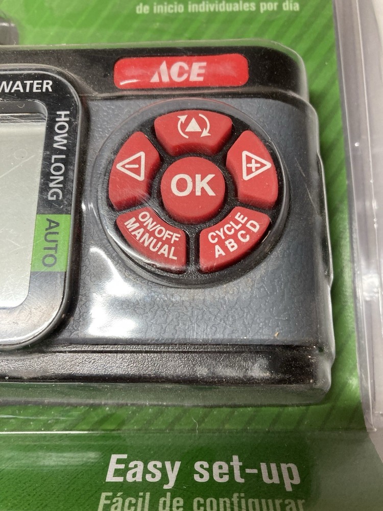 ACE Single Zone Programmable Water Timer (7005462) Manual On/Off NEW