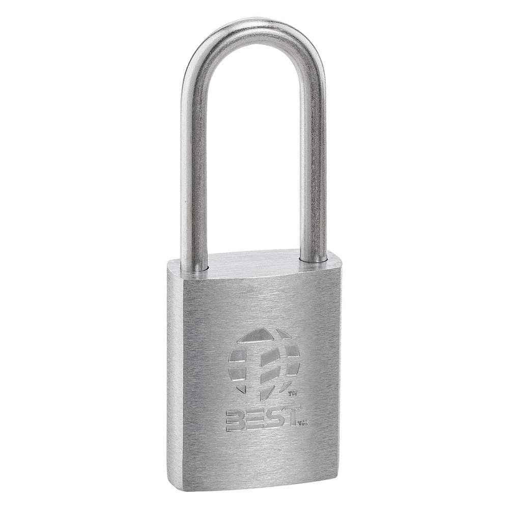 BEST 21B772L Padlock, 7/8 in,Rectangle,Silver 45CK50