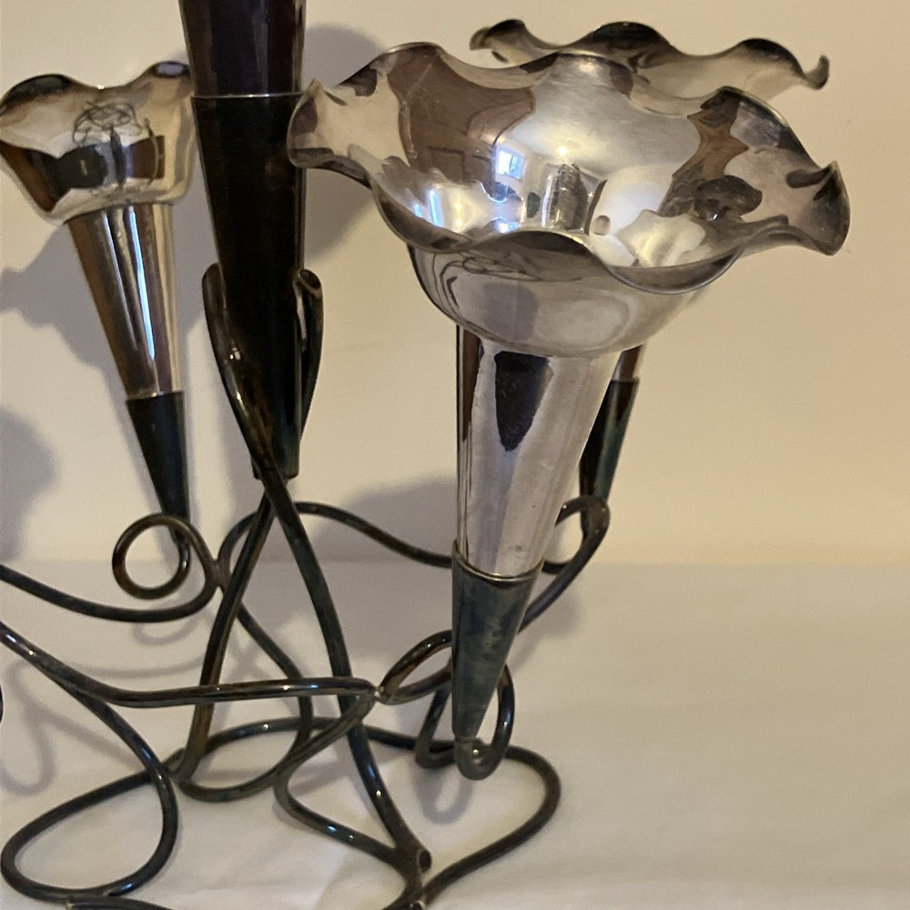 Vintage Five-branch Epergne Table Centre Piece Silver Plated