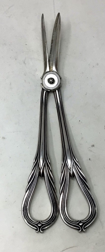Vintage Silver Plated Grape Trim Scissors, Shears England