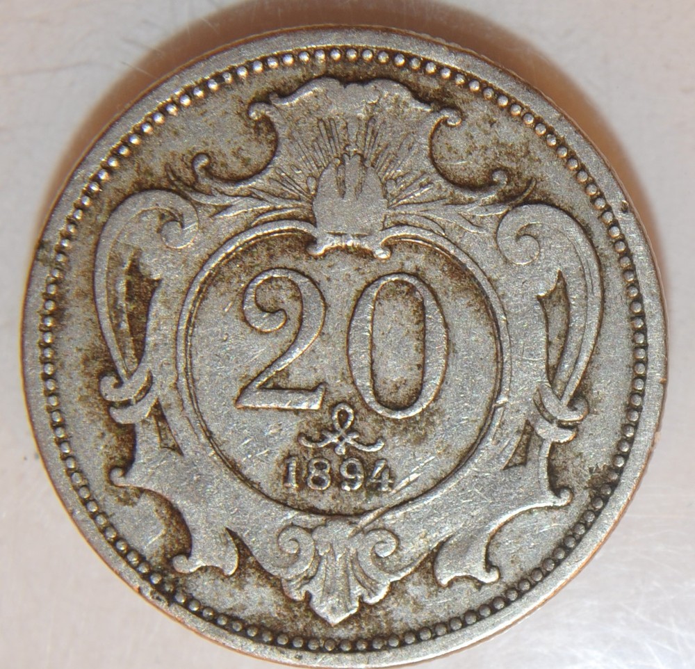 1894 Austria 20 heller