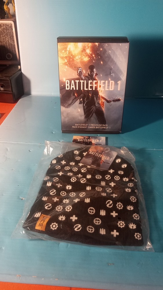 Battlefield 1 Frontline Pack. BOX & Beanie Hat--UNOPENED --NO GAME