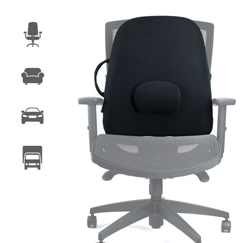 ObusForme OFWB Wideback Backrest Support Ergonomic Lumbar Support - Black