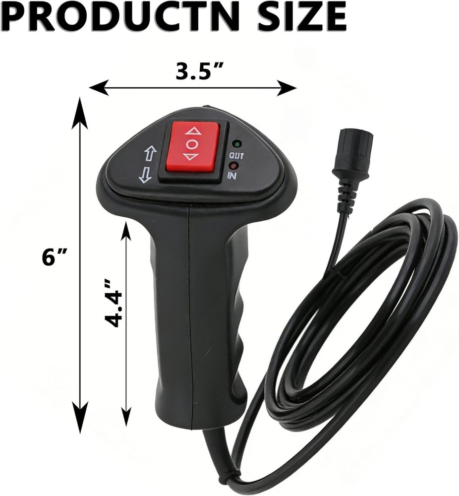 Handheld Plug-in 3-Pin Winch Remote Control 11.5" Cable ATV, Black
