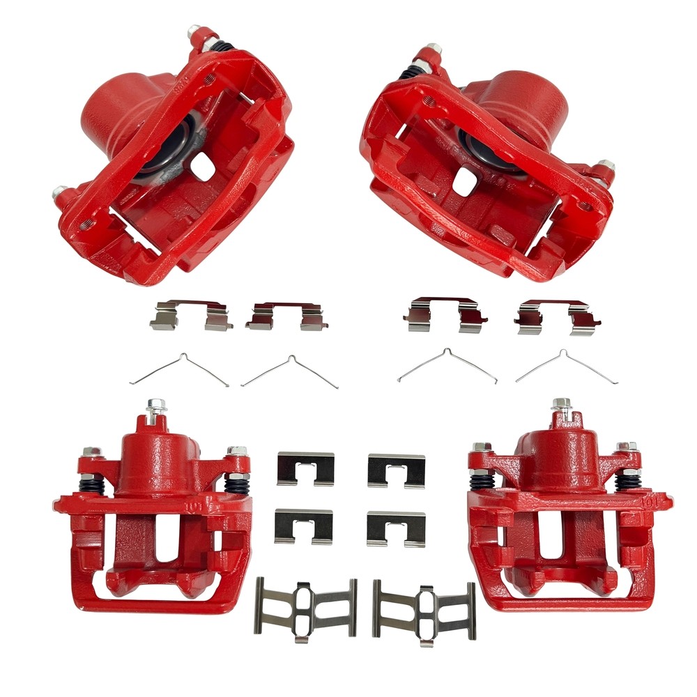 4Pcs Front & Rear Disc Brake Calipers w/Bracket Kit for 2003-2011 Honda Element