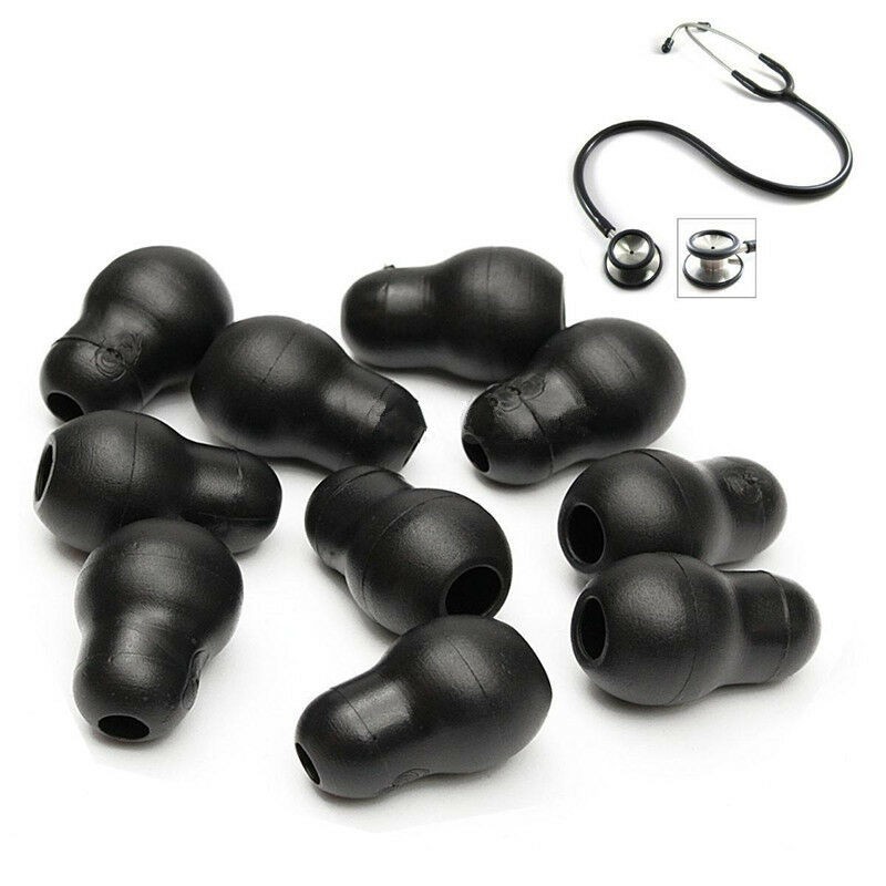10Pcs Silicone Black Soft Eartips Earplug Earpieces For Littmann Stethoscope ll