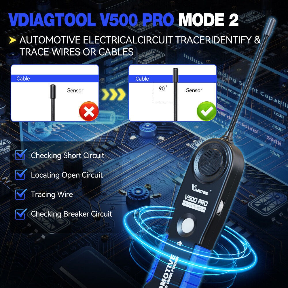 VDIAGTOOL V500Pro Power Circuit Probe Tester Resistance/Component/Relay Tester