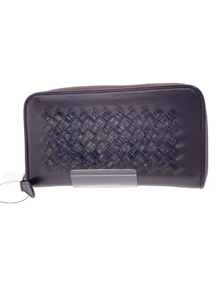 BOTTEGA VENETA Long Wallet Leather Brown Plain Men's