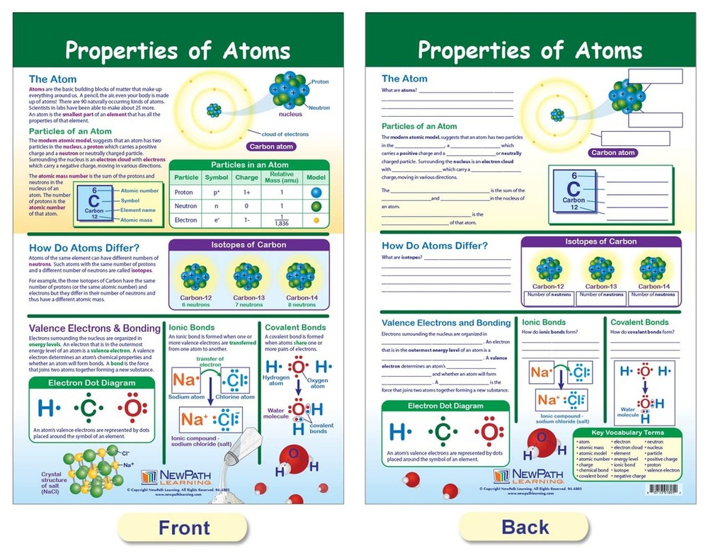 NewPath Learning Matter & Interaction Bulletin Board Charts, Set/3 - Laminate...