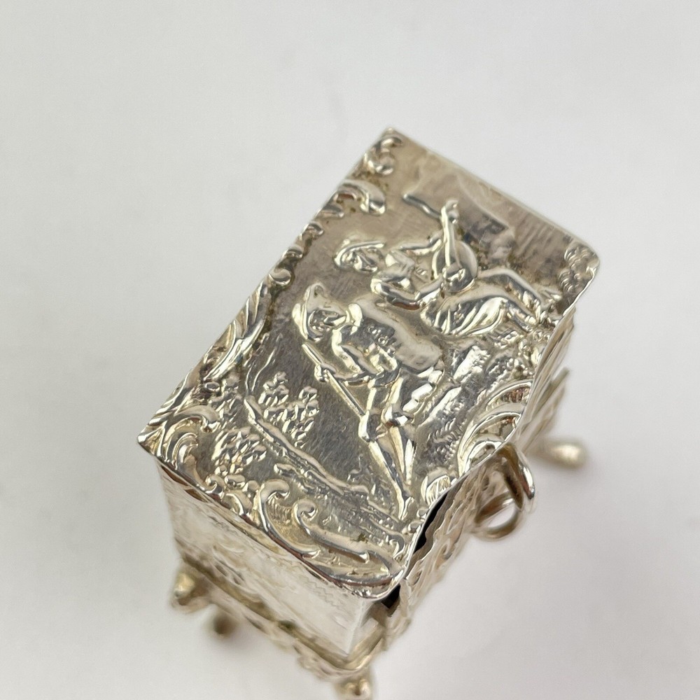 Antique Solid Silver Miniature Commode 4.2cm Karl Kurz C1900