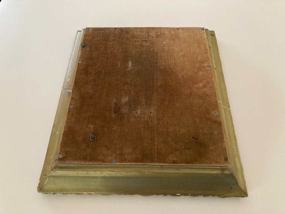 Antique Gold Wood Plaster Gesso Deep Frame Rectangular Mirror ~ 14 x 16 x 2.5 In