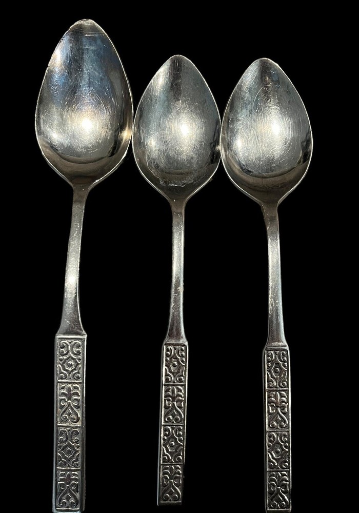 Vintage Nasco Stainless Flatware Moorish Pattern Replacement Tablespoons