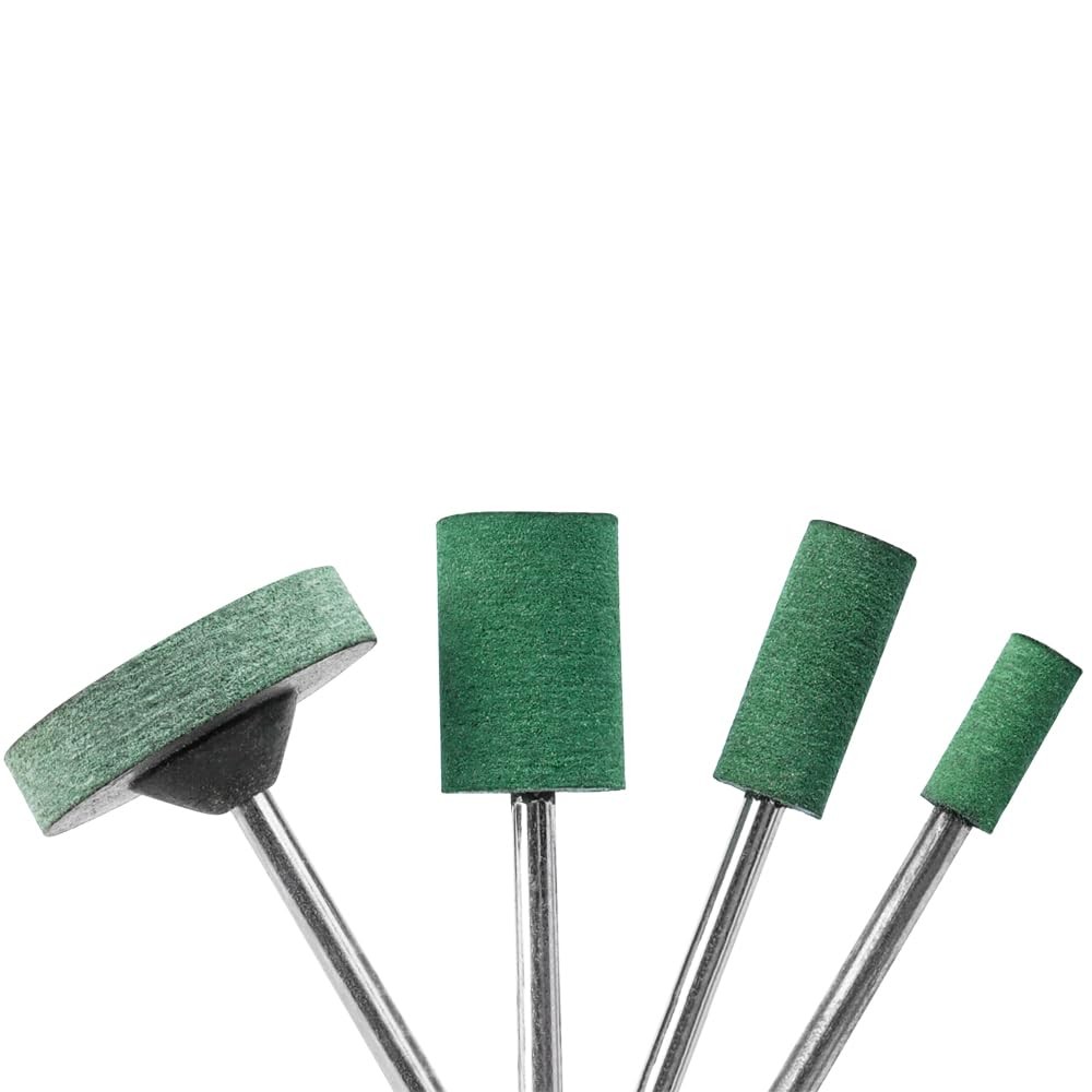 Eyech 39 Pcs Rubber Polishing Drill Bits,Green Buffer Abrasive Bits Green