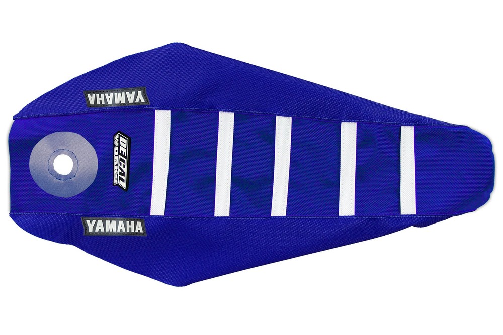 Blue, Blue, White Gripper Seat Cover 22-25 YZ