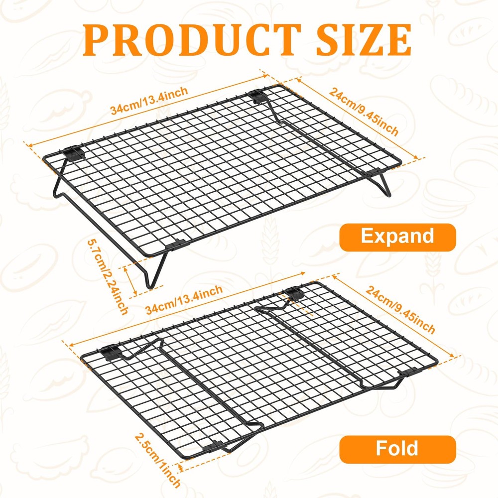 2 Pack Cooling Racks for Cooking and Baking, 13.4 x 9.4 Inch 2-Tier Stackable...